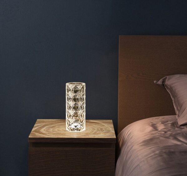 Crystal Diamond Table Lamp – Nordic USB Night Light with Touch Dimming
