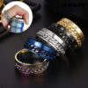 Titanium Steel Roman Letter Ring – Rotatable Chain Spinner Ring for Men & Couples
