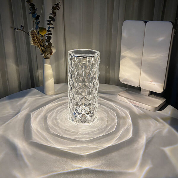 Crystal Diamond Table Lamp – Nordic USB Night Light with Touch Dimming