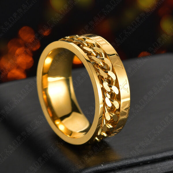 870723160238.jpg Titanium Steel Roman Letter Ring – Rotatable Chain Spinner Ring for Men & Couples
